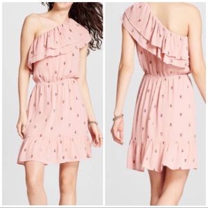 Mossimo One Shoulder Peasant Ruffle Dress
